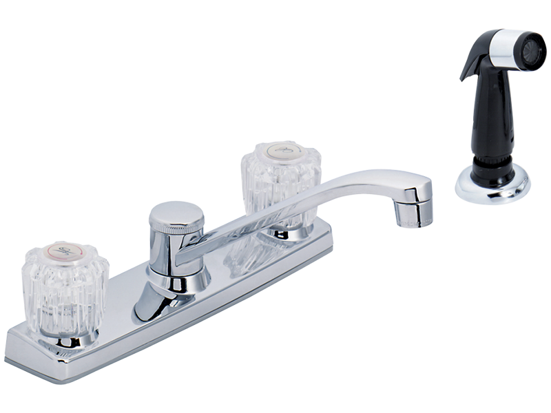 Traditional Two-Handle Kitchen Faucet with Sidespray | EZ-Flo