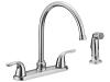 Contemporary Two-Handle High-Rise Kitchen Faucet with Sidespray - SKU: EZ-10201