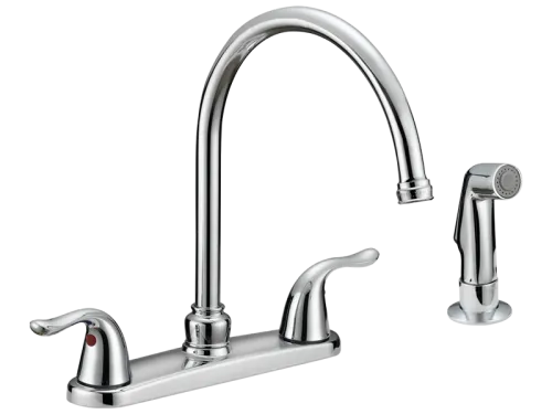 Contemporary Two-Handle High-Rise Kitchen Faucet with Sidespray - SKU: EZ-10201