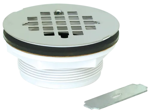 Stainless Grid No-Caulk Shower Drain With Wrench - SKU: 15308