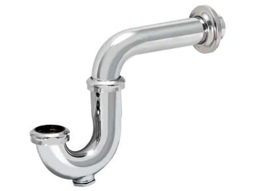Brass P-Trap with Flange & Cleanout - SKU: 35022