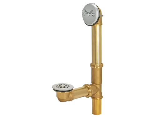 Trip-Lever Two-Hole Brass Tub Drain Kit - SKU: 35201