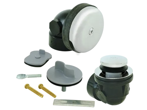 Tip-Toe One-Hole Half Bath Tub Drain with Test Kit and Cross Bar - SKU: 35270