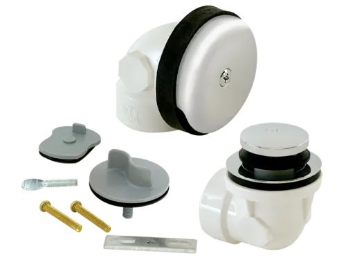 Tip-Toe One-Hole Half Bath Tub Drain with Test Kit and Cross Bar - SKU: 35272