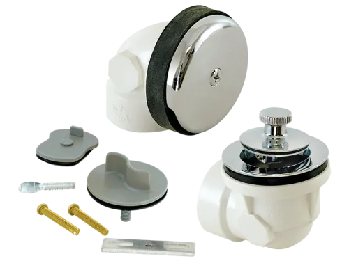 Lift-N-Lock One-Hole Half Bath Tub Drain with Test Kit and Cross Bar - SKU: 35273