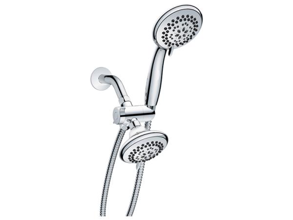 6-Function Handheld Shower Head with Fixed Shower Head Set - SKU: EZ-15145