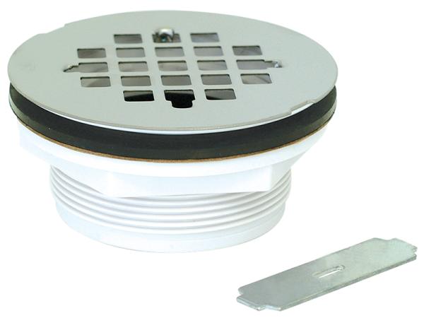 Stainless Grid No-Caulk Shower Drain With Wrench - SKU: 15308