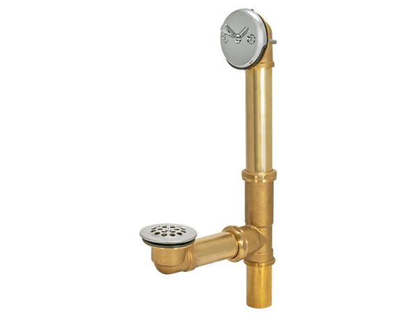 Trip-Lever Two-Hole Brass Tub Drain Kit - SKU: 35201