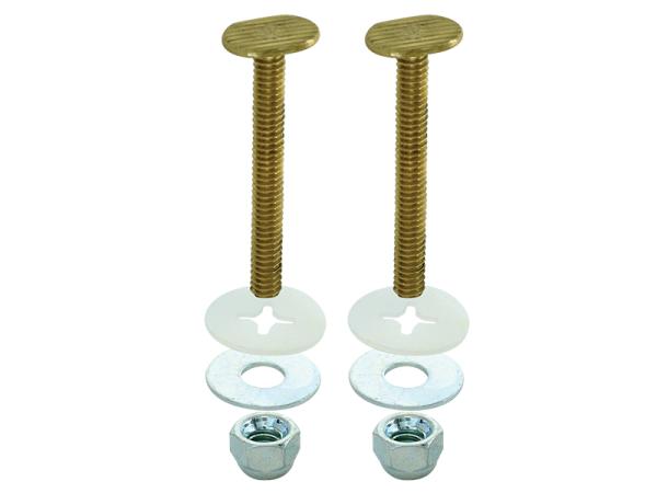 Closet Bolt Set - Solid Brass - SKU: 40019