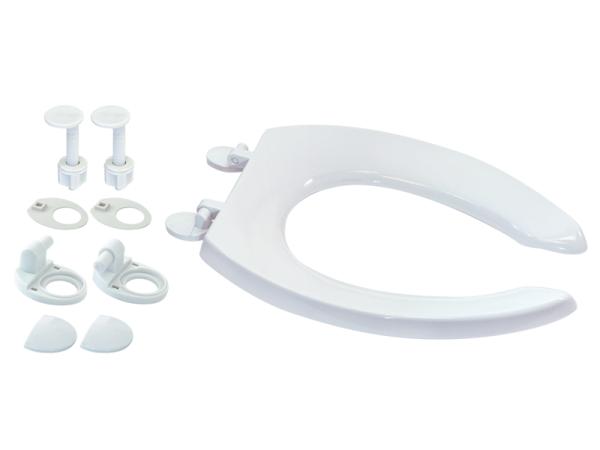 Commercial-Grade Plastic Toilet Seat with Hinge - SKU: 65914